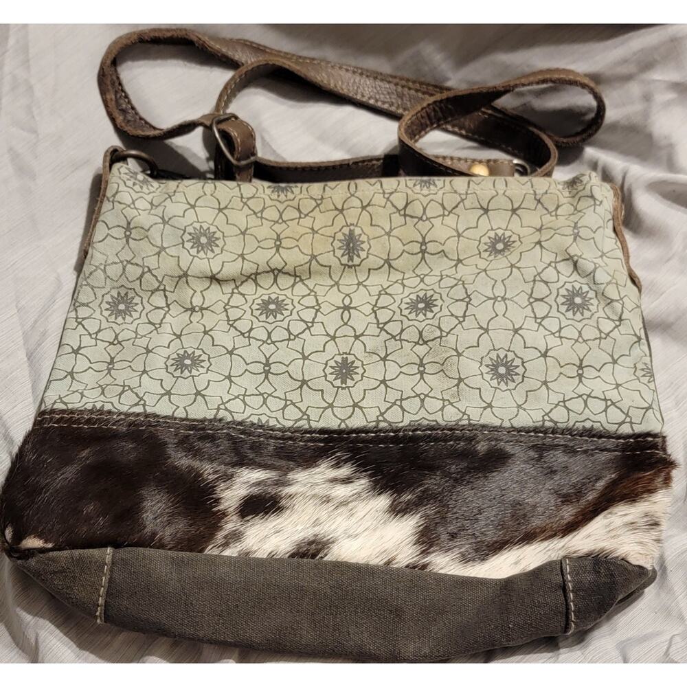 Myra Bag Cowhide Tote / Shoulder Bag Western Rodeo Country Cowgirl US Stamp Farm